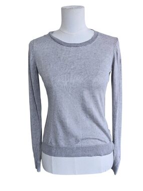 Everlane Light Gray Linen Knit Crewneck Sweater XS